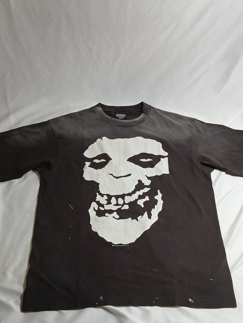 Bape x Saint Mxxxxxx S.S.A.L.A Black Tee with White Graphic Skull - Picture 1 of 5